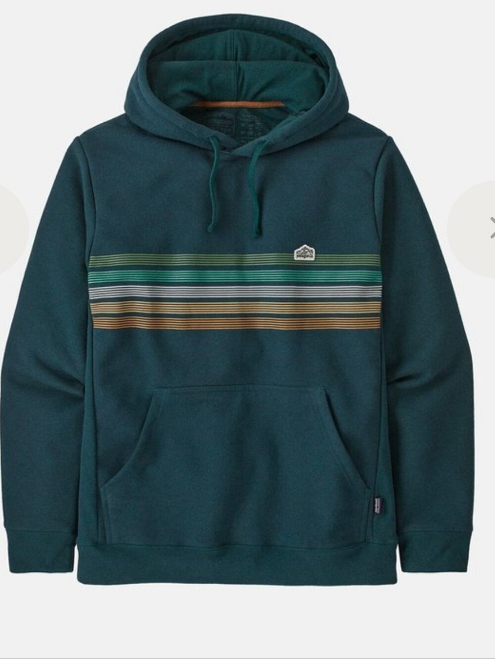 Patagonia Men's Line Logo Ridge Stripe Hoodie - Dark  Borealis Green - Unisex